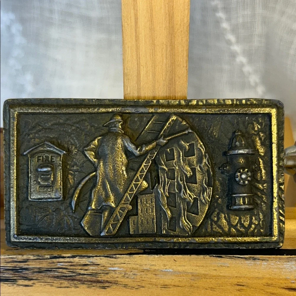 Tiffany Studios New York firefighter belt buckle vintage